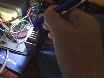 Pen lighting up the Project